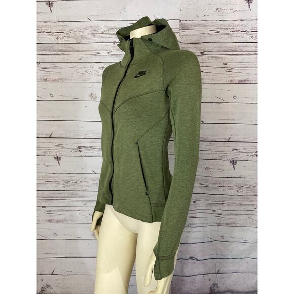 NIKE TECH FLEECE WINDRUNNER Jacket HOODIE GREEN size XS - Picture 6 of 12